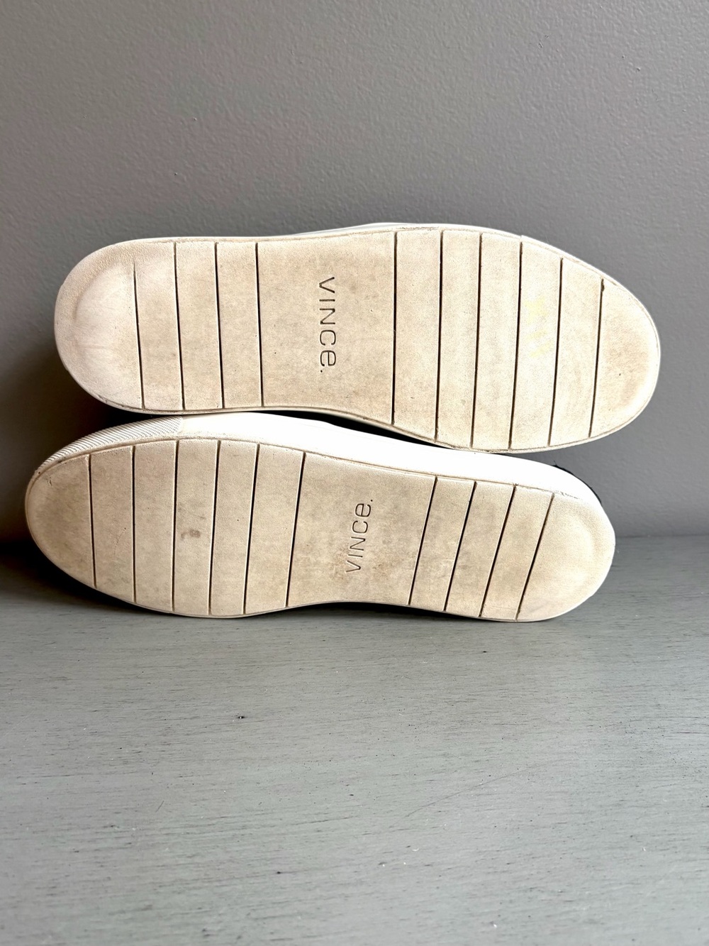 Vince Black Suede Leather Slip-On Sneakers Shoe White Sole Women Size 8.5 Casual - Picture 11 of 13
